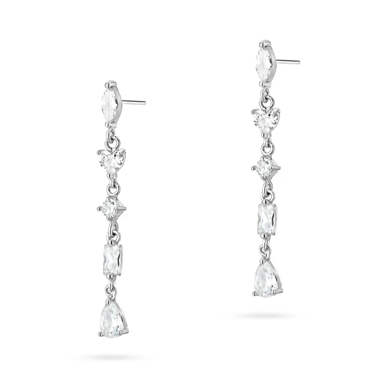 Kolczyki srebrne eleganckie wiszące cyrkonie Soledo  K1576-925-BS