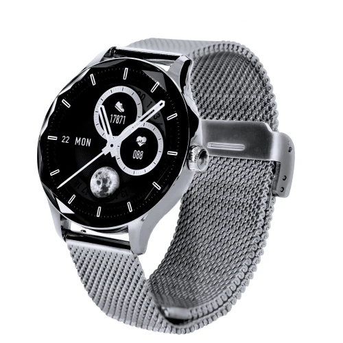 Smartwatch Garett Viva srebrny stalowy