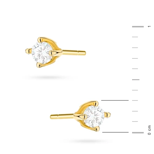 Złote kolczyki basic cyrkonia 3mm klasyczne Jeso K546-585 marko
