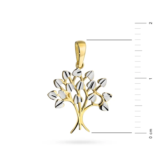 Złota zawieszka diamentowana drzewko szczęścia liście z serc Virino Z-GW-307-585 marko
