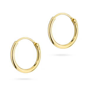 Złote kolczyki koła średnica 13mm kreolki Jeso basic