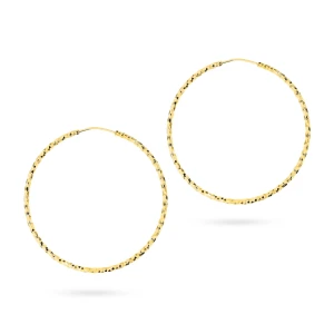 Pozłacane kolczyki diamentowane kółka kreolki 45mm Jeso