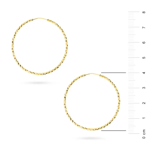 Pozłacane kolczyki diamentowane kółka kreolki 45mm Jeso