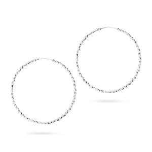 Srebrne kolczyki diamentowane kółka kreolki 45mm Jeso
