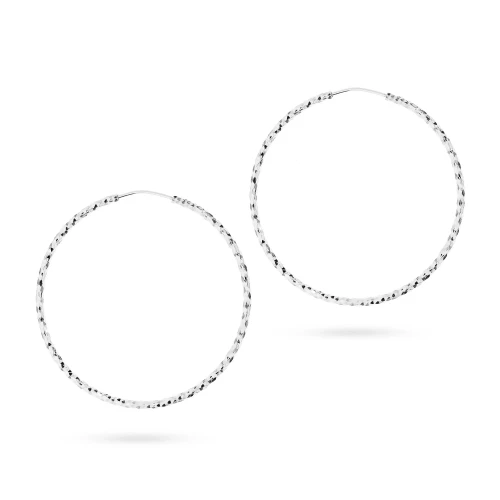Srebrne kolczyki diamentowane kółka kreolki 45mm Jeso