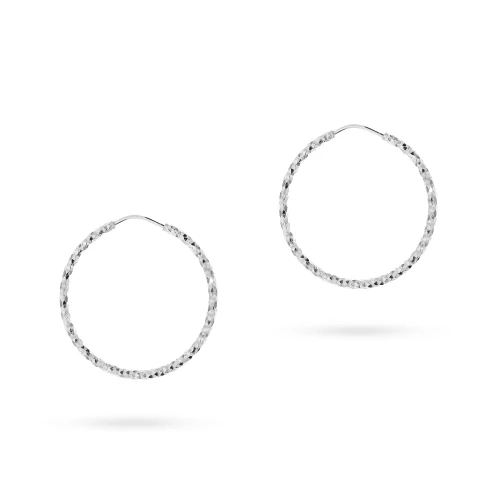 Srebrne kolczyki diamentowane kółka kreolki 25mm Jeso  K1661-925-S marko