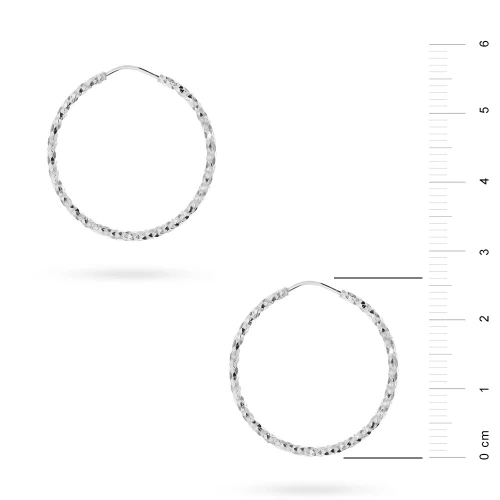 Srebrne kolczyki diamentowane kółka kreolki 25mm Jeso  K1661-925-S marko