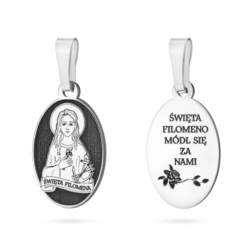 Srebrny medalik Święta Filomena 