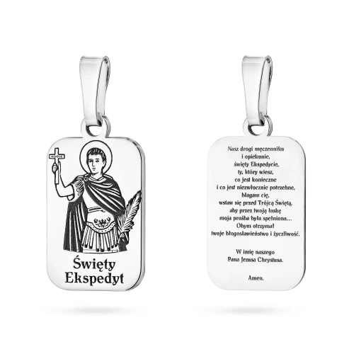 Srebrny medalik Święty Ekspedyt modlitwa D105-925-S marko