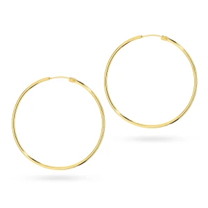 Pozłacane kolczyki kółka kreolki 33mm Jeso