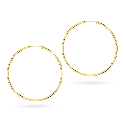 Pozłacane kolczyki kółka kreolki 33mm Jeso