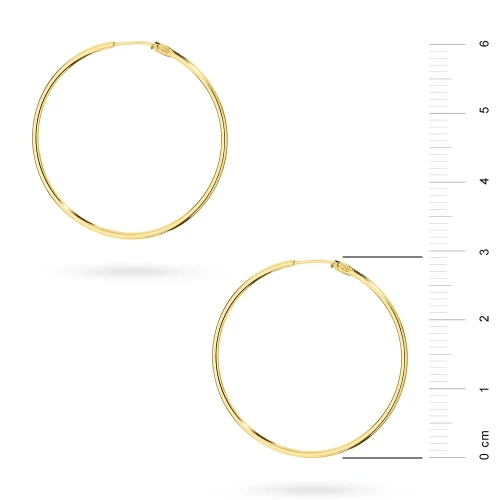 Pozłacane kolczyki kółka kreolki 29mm Jeso K1670-925-Z marko