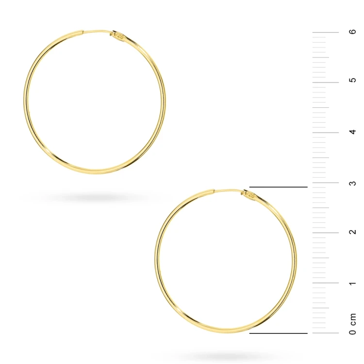 Pozłacane kolczyki kółka kreolki 29mm Jeso K1670-925-Z marko