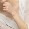 Złota bransoletka serce z ametystem diamentowane kulki Virino B-GW-425-585 marko