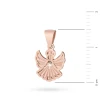 Zawieszka z różowego złota diamentowany aniołek z krzyżykiem Z617-R585 marko