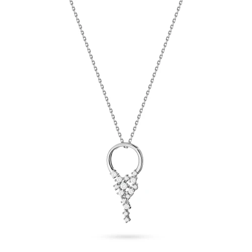 Srebrny naszyjnik ring koło cyrkonie Soledo N343-925-BS marko