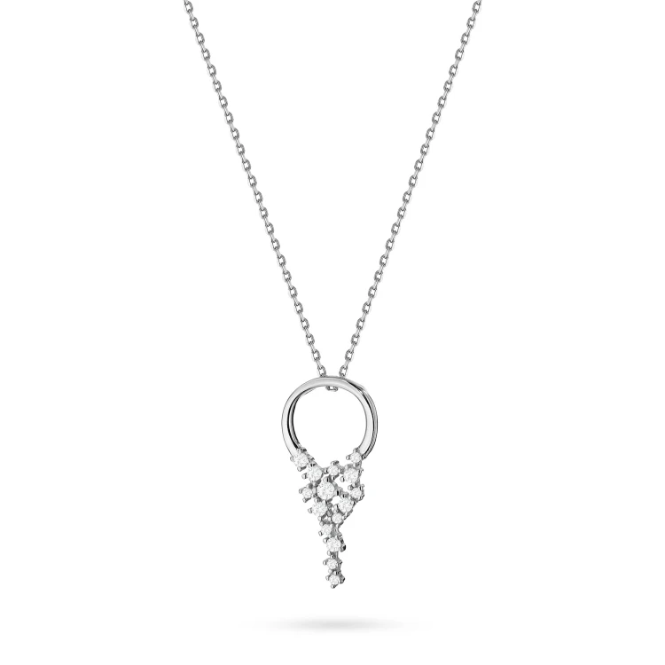 Srebrny naszyjnik ring koło cyrkonie Soledo N343-925-BS marko