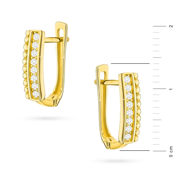 Eleganckie klasyczne kolczyki zapięcie angielskie cyrkonie Soledo K1410-585 marko