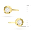Złote kolczyki cyrkonia 4mm w diamentowanej oprawie na sztyft Soledo K1688-585-B marko