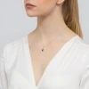 Zawieszka z żółtego złota łezka, kropelka z szafirem i brylantami Kultowa ZO-455-585-S0.60 marko