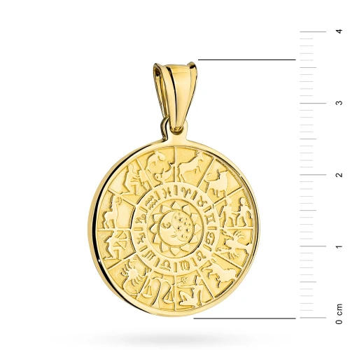 Złota zawieszka tarcza słońce i znaki zodiaku Zodiak Z-GW-324-585 marko