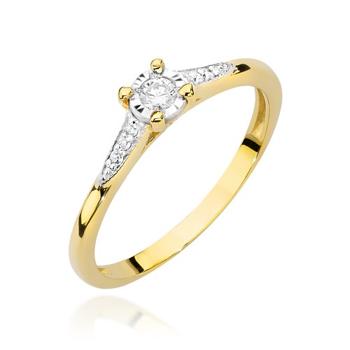 Złoty pierścionek z brylantami 0,11ct 585 Galaktyki W466-585-B0.11 marko