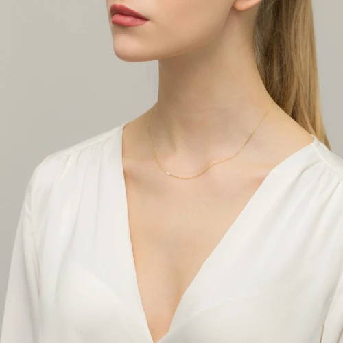 Złoty łańcuszek Gucci diamentowany pr.  585