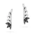 Srebrne kolczyki nausznice ear crawlers płatki gałązka Virino K1727-925-S marko