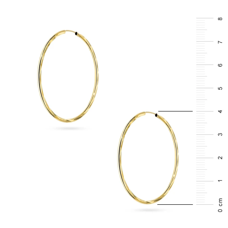 Złote kolczyki diamentowane kółka 40mm JesoK-GW-869-585 marko
