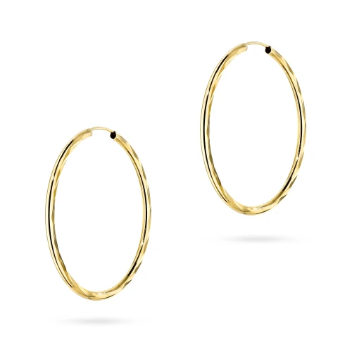 Złote kolczyki diamentowane kółka 30mm Jeso K-GW-868-585 marko