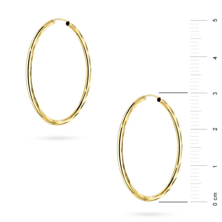 Złote kolczyki diamentowane kółka 30mm Jeso K-GW-868-585 marko