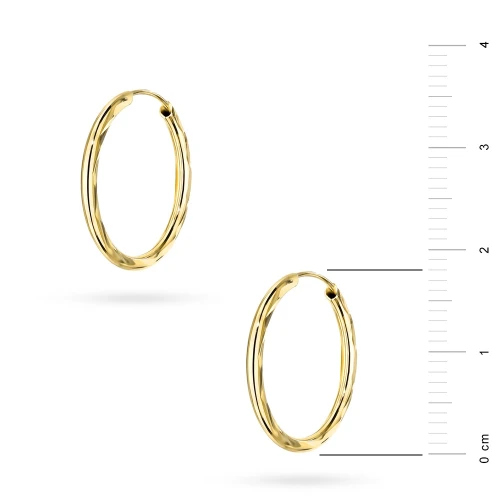 Złote kolczyki diamentowane kółka 18mm Jeso K-GW-866-585 marko
