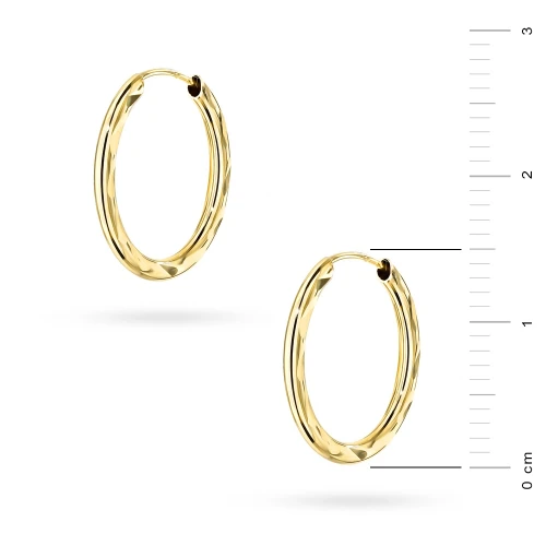Złote kolczyki diamentowane kółka 15mm Jeso K-GW-865-585 marko