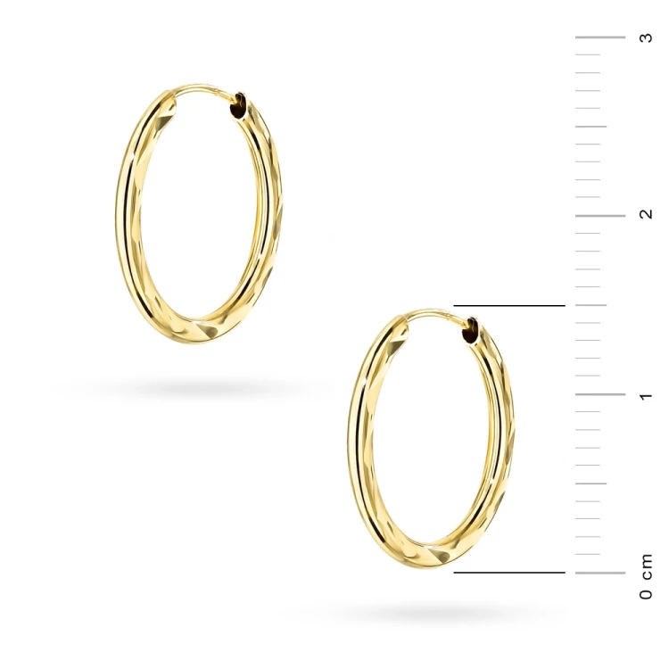 Złote kolczyki diamentowane kółka 15mm Jeso K-GW-865-585 marko