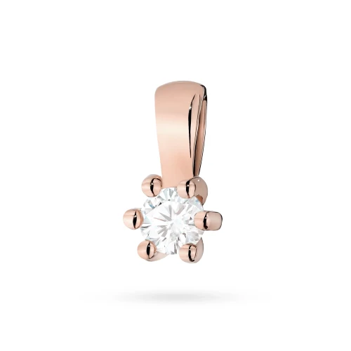 Klasyczna zawieszka z różowego złota  diament 0,10ct