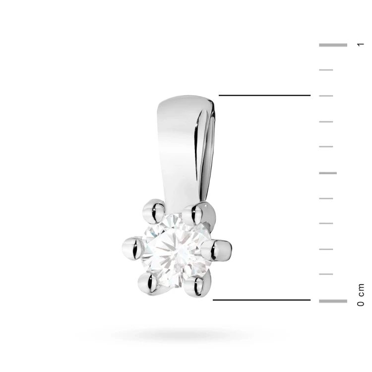 Klasyczna zawieszka z białego złota diament 0,10ct  ZO-222-B585-B0.10 marko