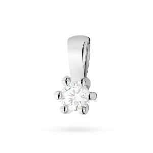 Klasyczna zawieszka z białego złota  diament 0,10ct