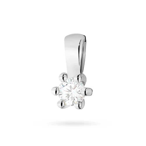 Klasyczna zawieszka z białego złota  diament 0,10ct
