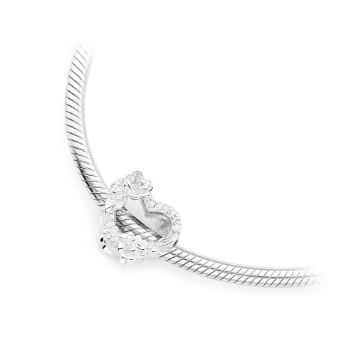 Srebrna zawieszka serce oplecione różami Charms Z701-925-S marko