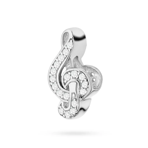 Srebrna zawieszka klucz wiolinowy cyrkonie Charms Z700-925-BS marko
