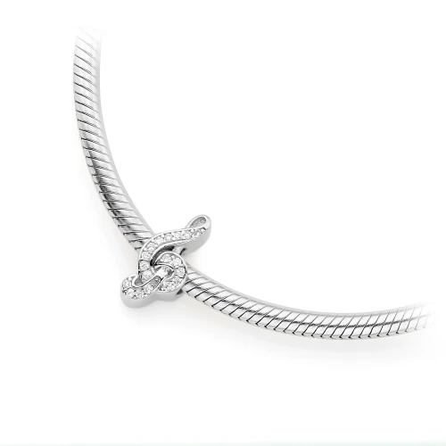 Srebrna zawieszka klucz wiolinowy cyrkonie Charms Z700-925-BS marko