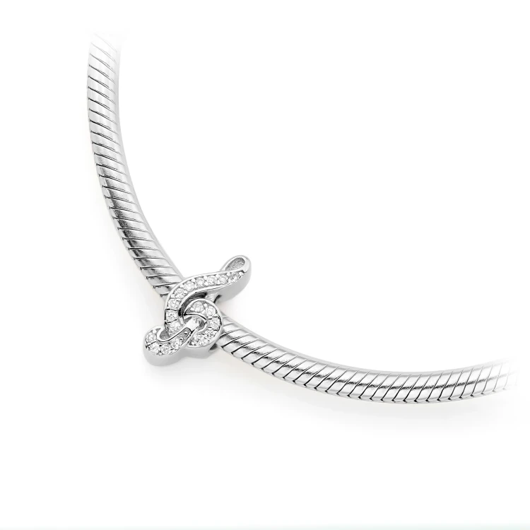 Srebrna zawieszka klucz wiolinowy cyrkonie Charms Z700-925-BS marko