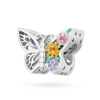 Srebrna zawieszka ażurowy motyl kolorowe kwiatki Charms Z697-925-S marko