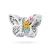 Srebrna zawieszka ażurowy motyl kolorowe kwiatki Charms Z697-925-S marko
