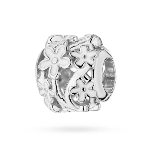 Srebrna zawieszka białe kwiatki Charms Z696-925-BS marko