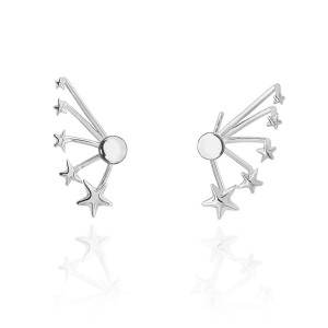 Srebrne nausznice dwuczęściowe kolczyki gwiazdki ear jacket Supreni