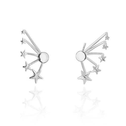 Srebrne nausznice dwuczęściowe kolczyki gwiazdki ear jacket Supreni K627-925-S marko