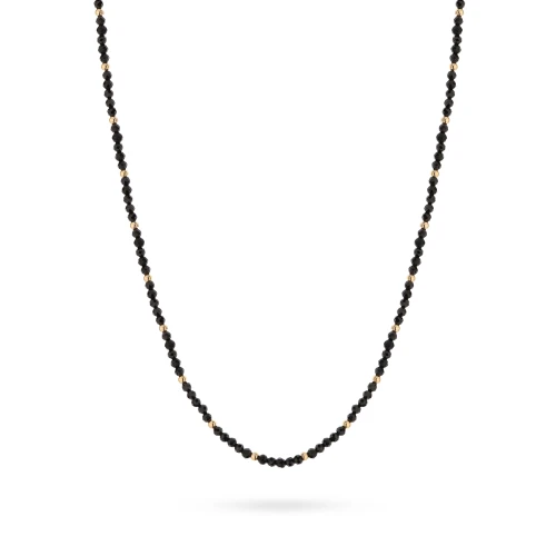 Złoty naszyjnik choker czarne koraliki złote kulki Kleur N412-585 marko