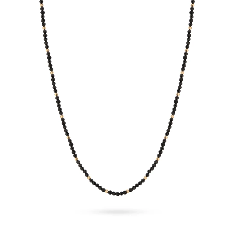 Złoty naszyjnik choker czarne koraliki złote kulki Kleur N412-585 marko