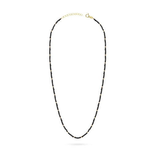 Złoty naszyjnik choker czarne koraliki złote kulki Kleur N412-585 marko